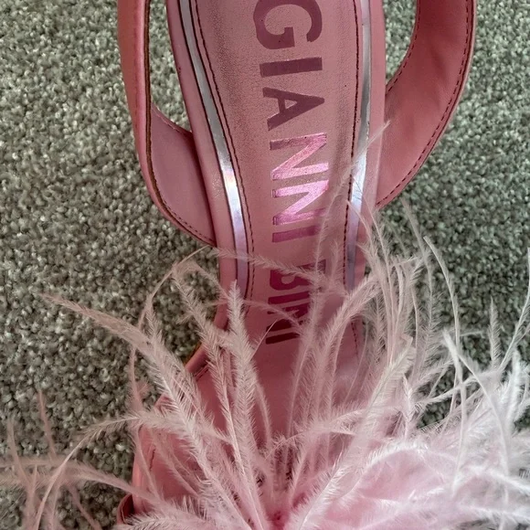 Ganni Pink Feathered Sandals - Picture 7 of 7